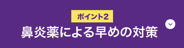 ポイント2 鼻炎薬による早めの対策