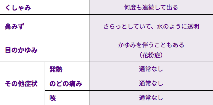 花粉症の症状のイメージ図