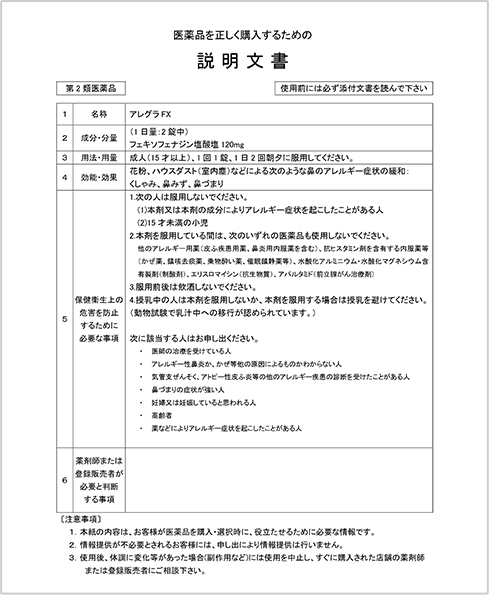 説明文書の書面